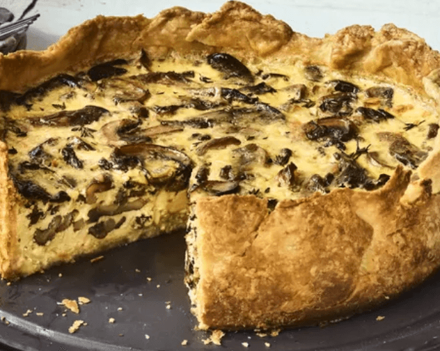 Roasted Mushroom with Chevre  & Thyme Quiche