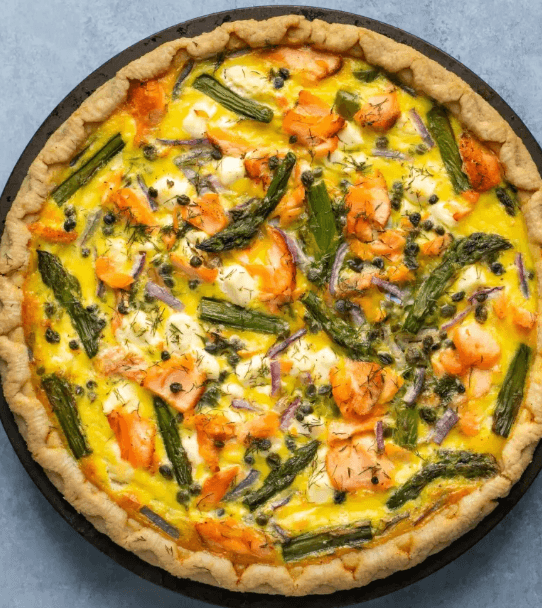 Smoked Salmon & Asparagus Quiche Image 1